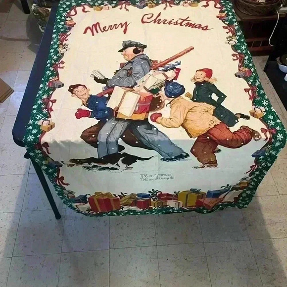 HALLMARK WAMSUTTA NORMAN ROCKWELL MERRY CHRISTMAS  wall hanging - Picture 3 of 3